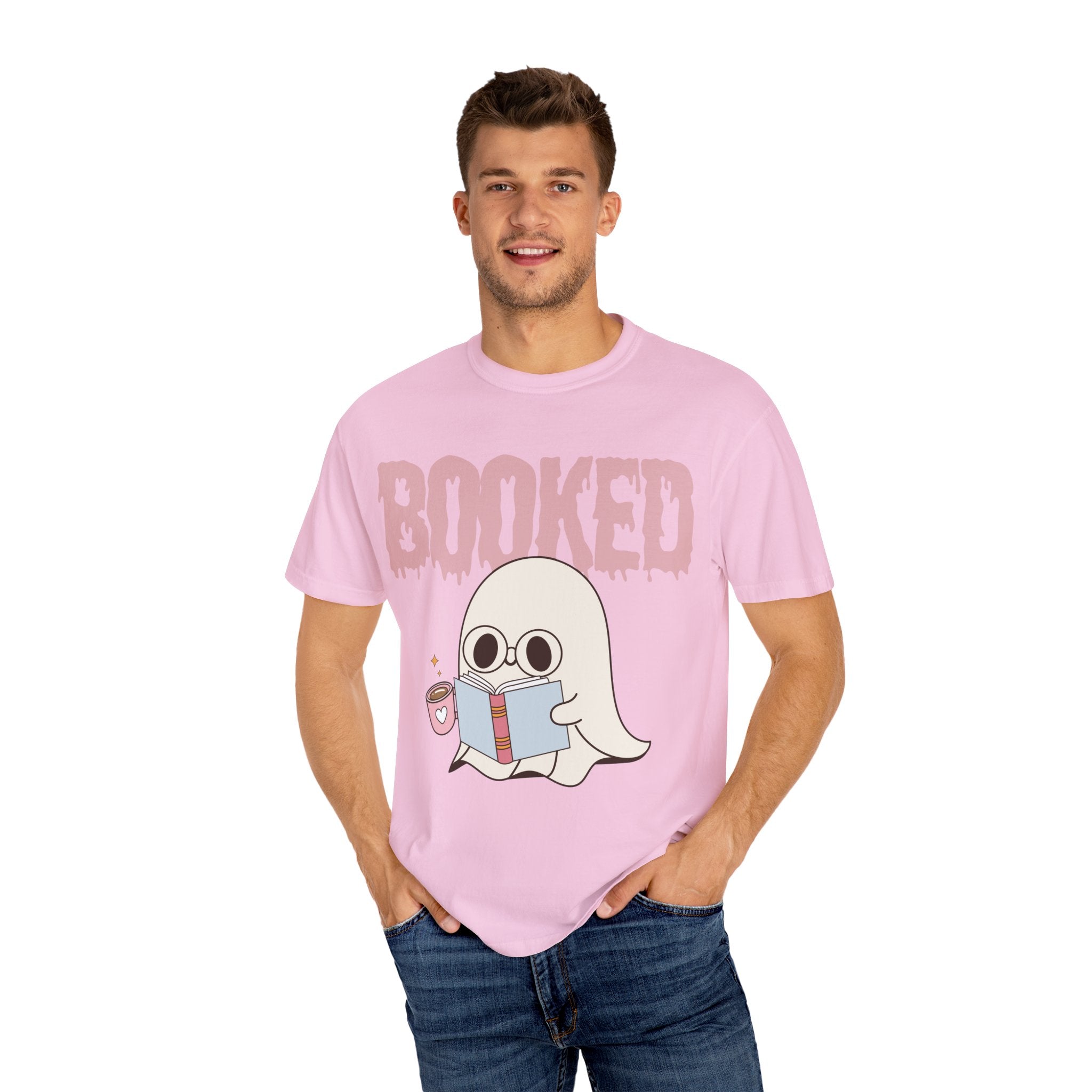 Booked Ghost with Coffee Unisex T-shirt