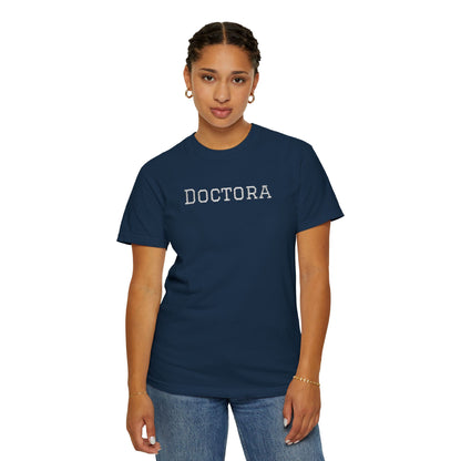 Embroidered Doctora T-Shirt — Feminine Doctor Shirt for Professionals