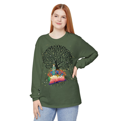 Long Sleeve T-Shirt - Magical Tree with Catrina and Roots Design