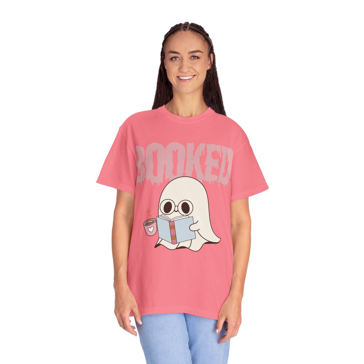 Booked Ghost with Coffee Unisex T-shirt