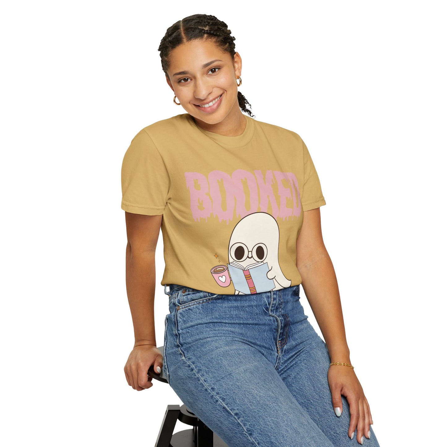 Booked Ghost with Coffee Unisex T-shirt