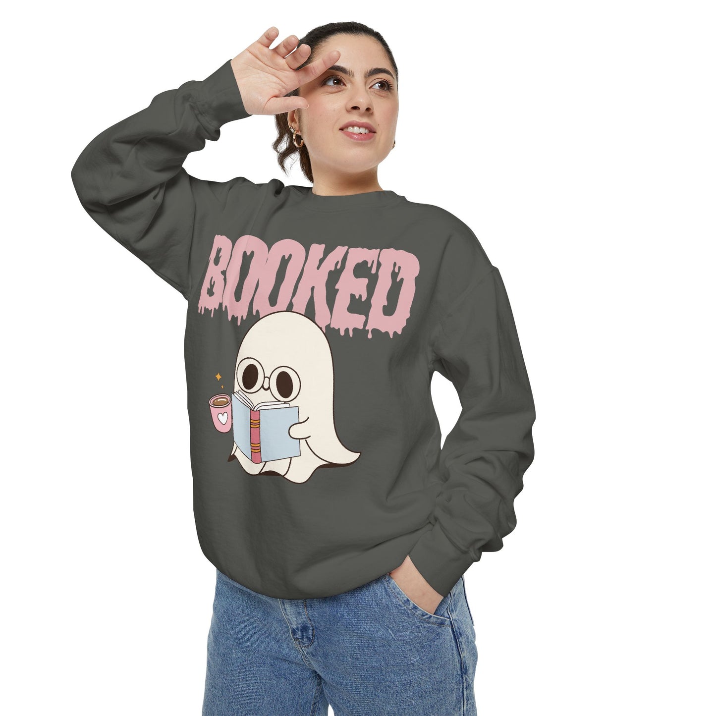 Booked Ghost with Coffee Sweatshirt