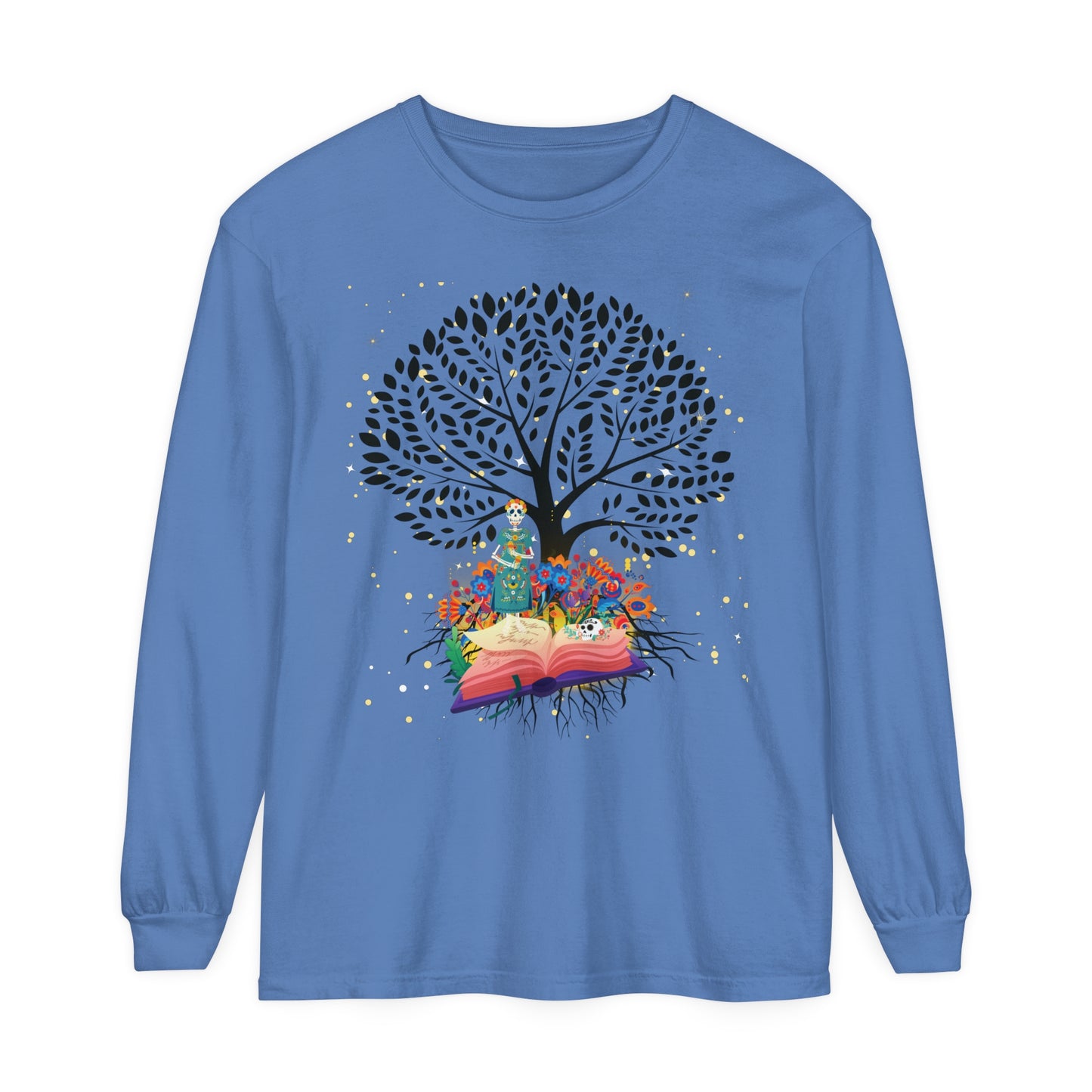 Long Sleeve T-Shirt - Magical Tree with Catrina and Roots Design