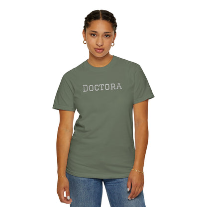 Embroidered Doctora T-Shirt — Feminine Doctor Shirt for Professionals