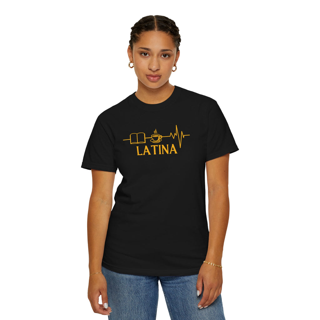 Latina with Coffee & Book Heartbeat T-Shirt