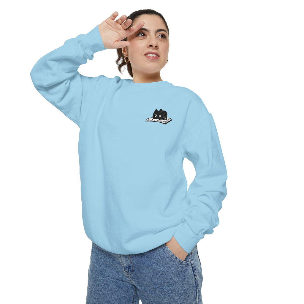 Cat on Book Sweatshirt