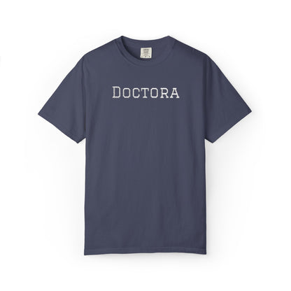 Embroidered Doctora T-Shirt — Feminine Doctor Shirt for Professionals