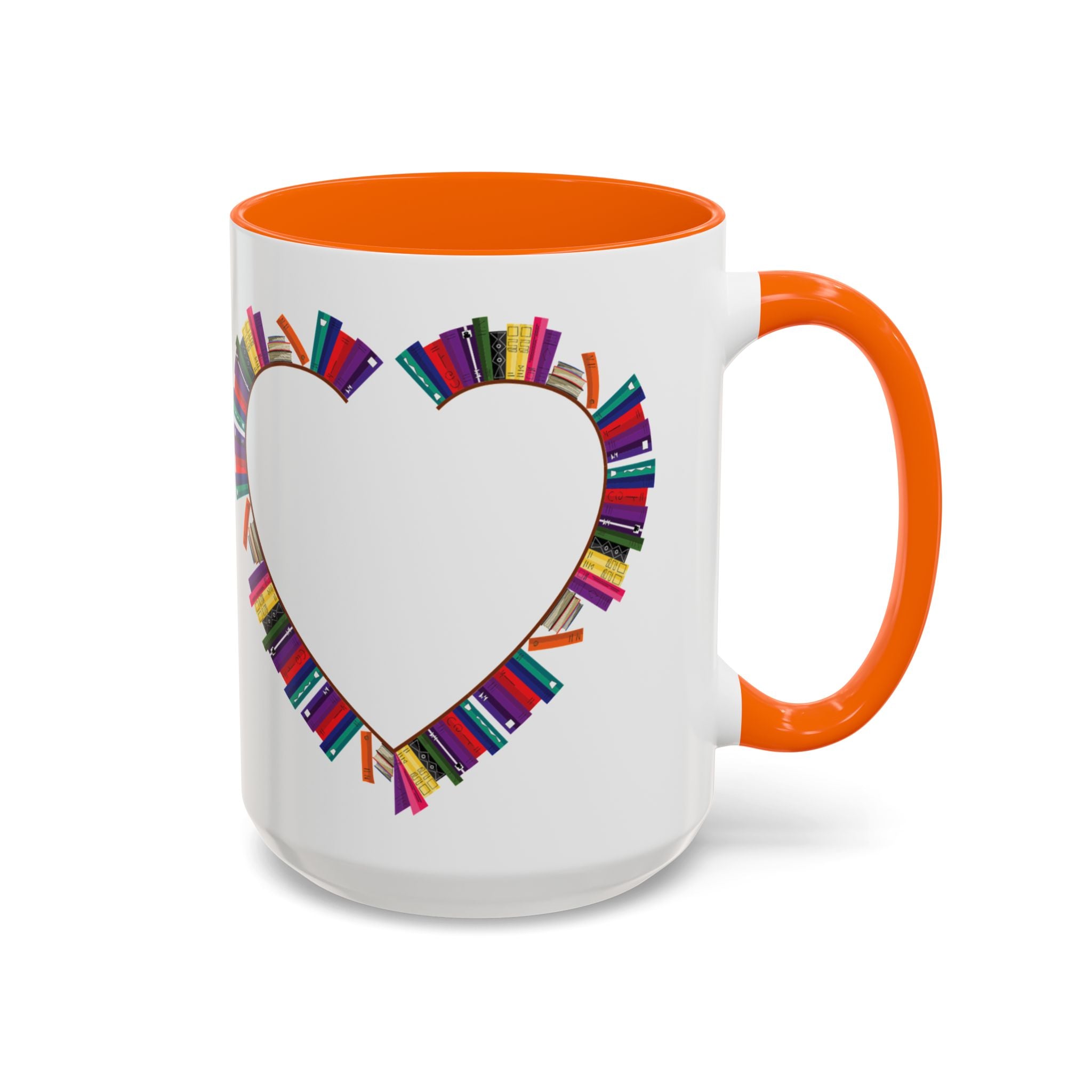 Mug Big Heart Made of Books Coffee Mug (11, 15oz)