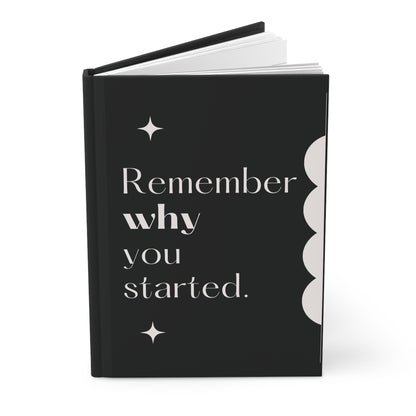 Remember Why You Started" Hardcover Journal