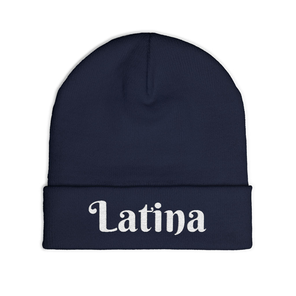 Chic Embroidered Knit Beanie - Stylish Winter Accessory for Trendsetters, Perfect Gift for Latina Pride, Cozy Headwear for Every Occasion