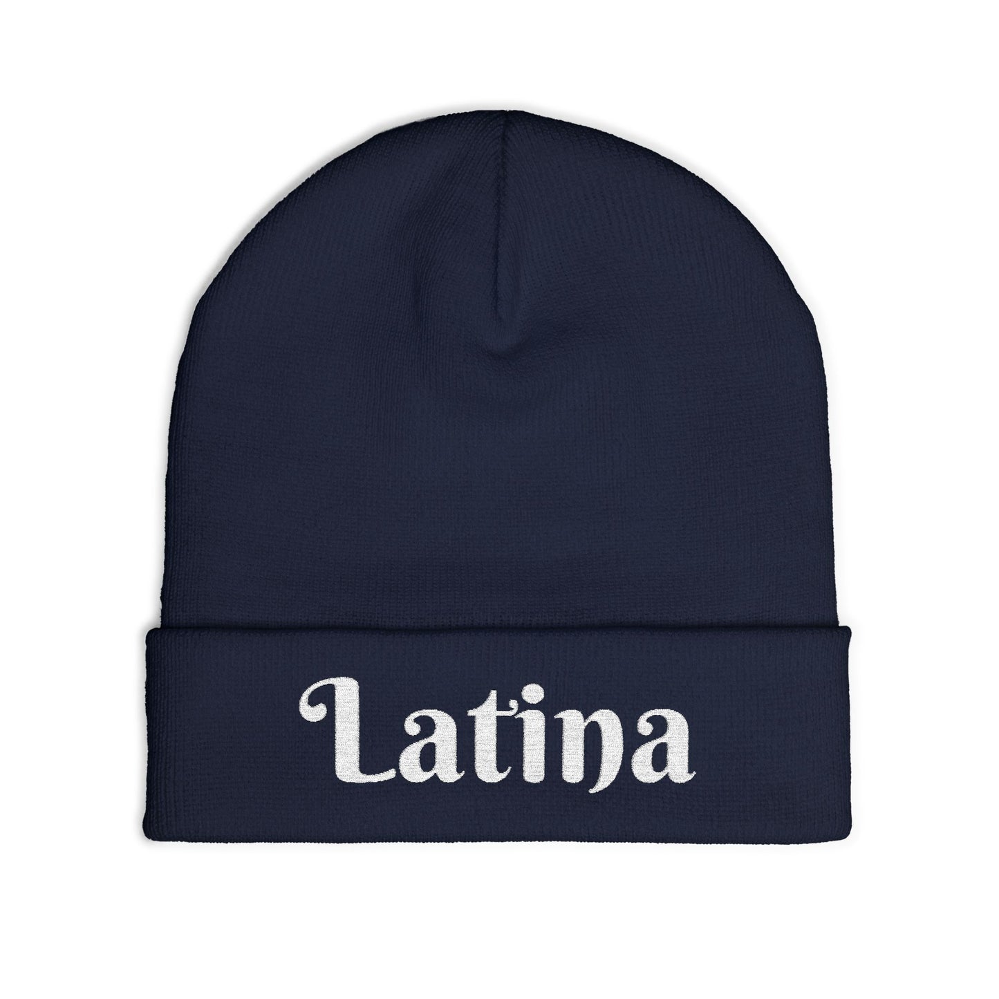 Chic Embroidered Knit Beanie - Stylish Winter Accessory for Trendsetters, Perfect Gift for Latina Pride, Cozy Headwear for Every Occasion