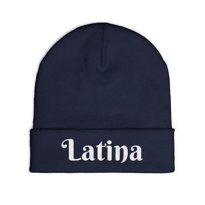 Chic Embroidered Knit Beanie - Stylish Winter Accessory for Trendsetters, Perfect Gift for Latina Pride, Cozy Headwear for Every Occasion