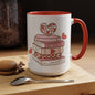 Mug - Pink and Red Stack of Books with Hearts Coffee Mug (11, 15oz)