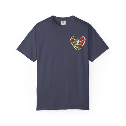 Unisex Garment-Dyed T-shirt - Autentico, Chingon Latino with Calavera Heart