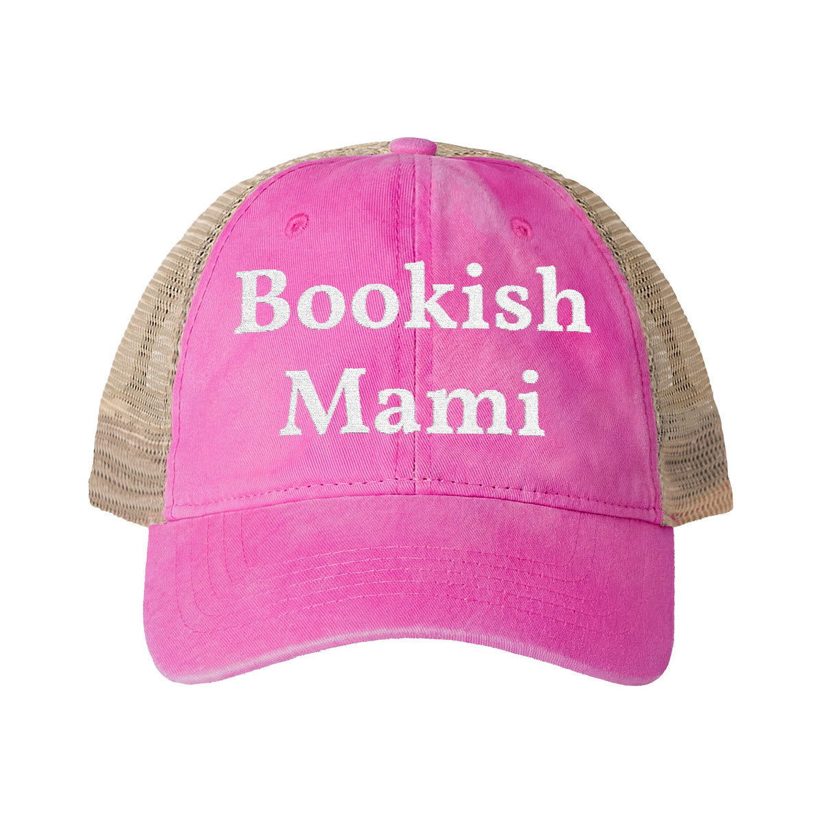 Bookish Mami- Women's Washed Mesh-Back Cap