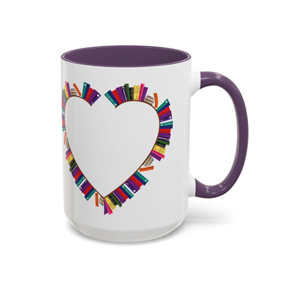 Mug Big Heart Made of Books Coffee Mug (11, 15oz)