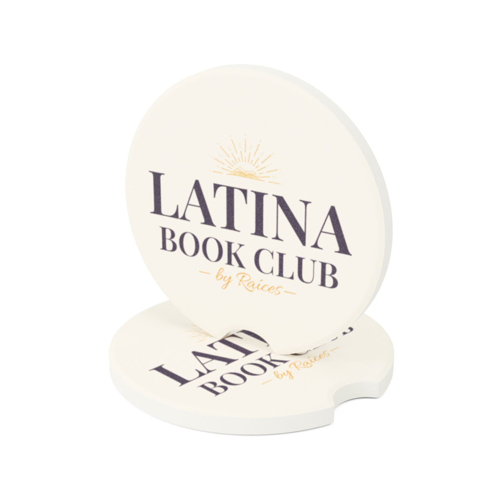 Soapstone Car Coaster — "Latina Book Club" Printed Car Cup Holder Insert