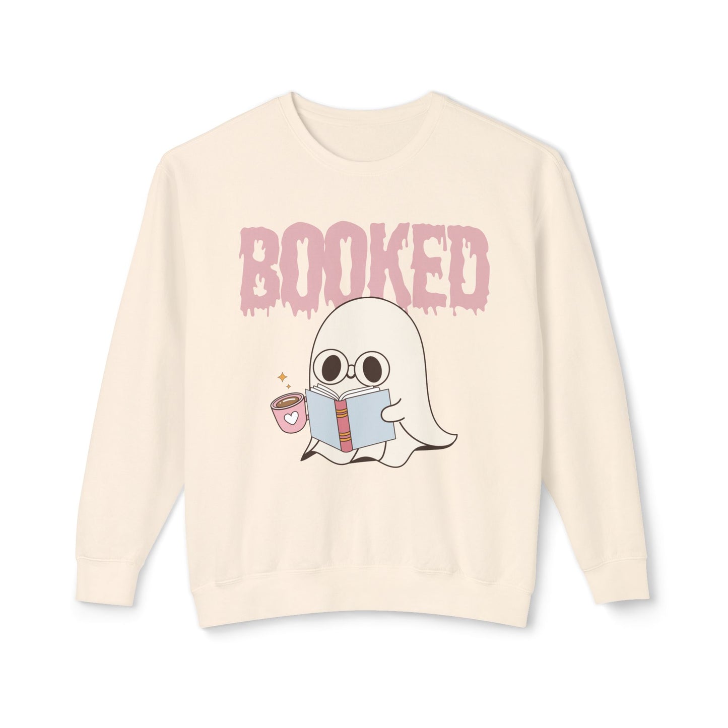 Ghost Reading Book Lightweight Sweatshirt