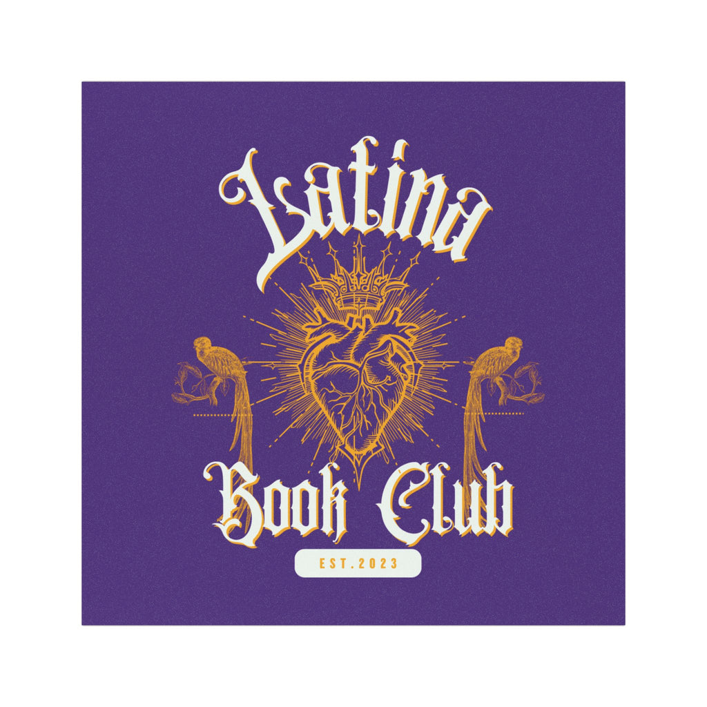 Latina Book Club Car Magnet — Gold Sacred Heart Design on Purple