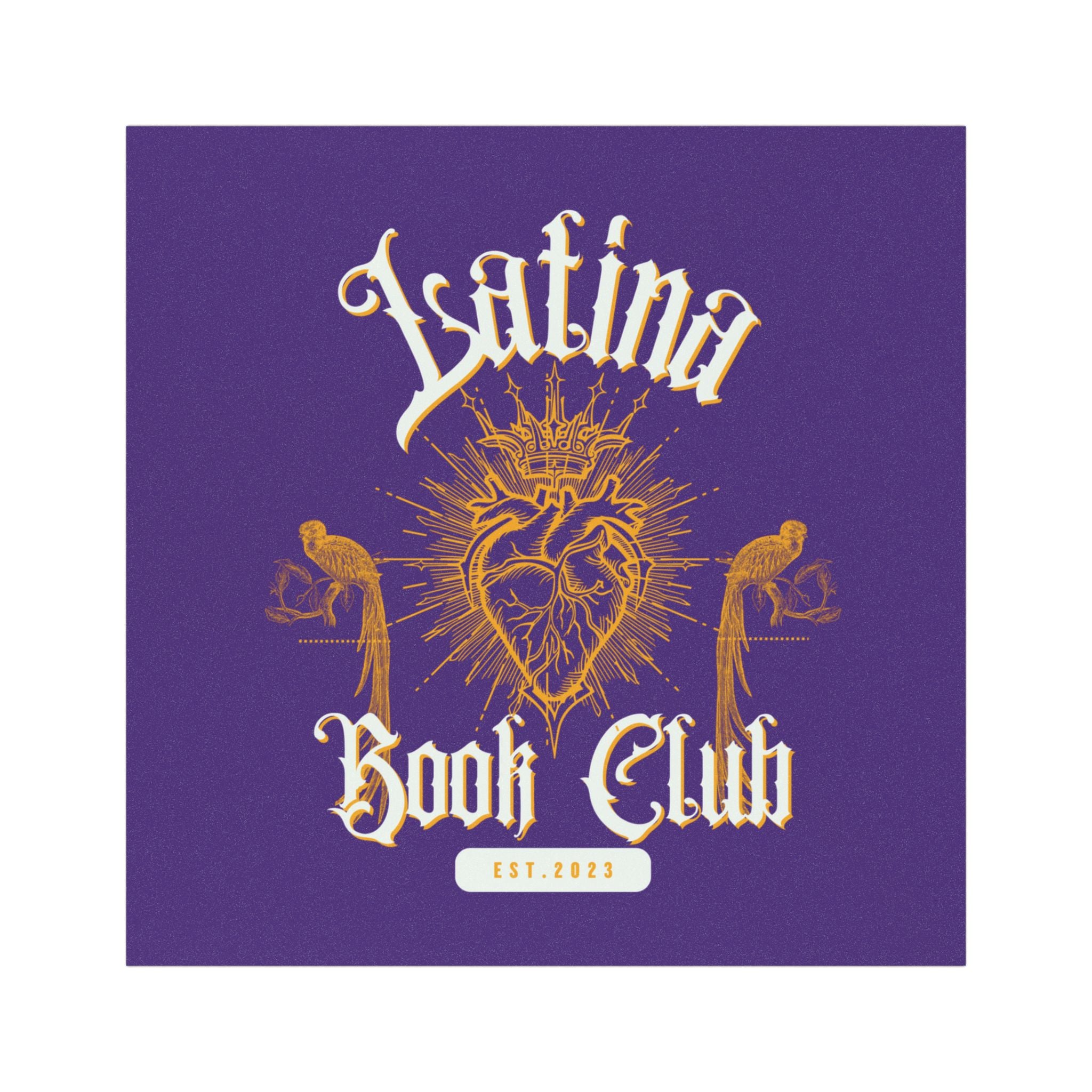 Latina Book Club Car Magnet — Gold Sacred Heart Design on Purple