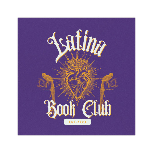 Latina Book Club Car Magnet — Gold Sacred Heart Design on Purple