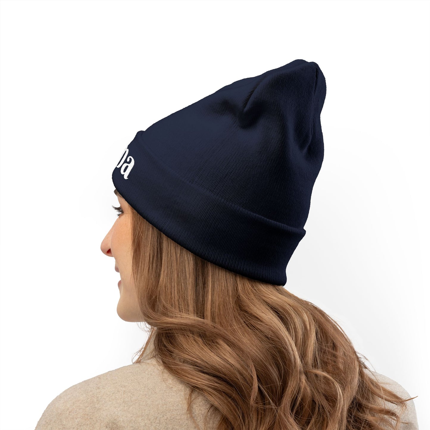 Chic Embroidered Knit Beanie - Stylish Winter Accessory for Trendsetters, Perfect Gift for Latina Pride, Cozy Headwear for Every Occasion