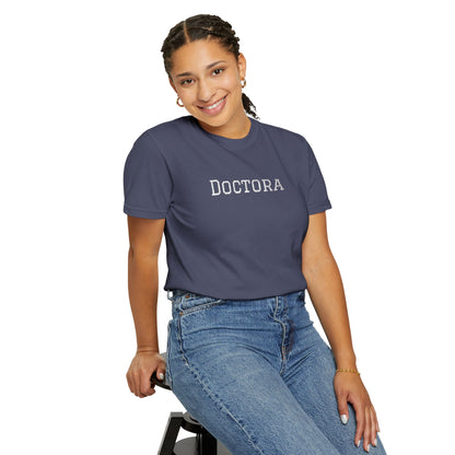 Embroidered Doctora T-Shirt — Feminine Doctor Shirt for Professionals