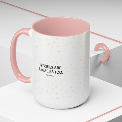 Coffee Mug - Stories are Legacies Too with Catrina, Tree, and Book Design