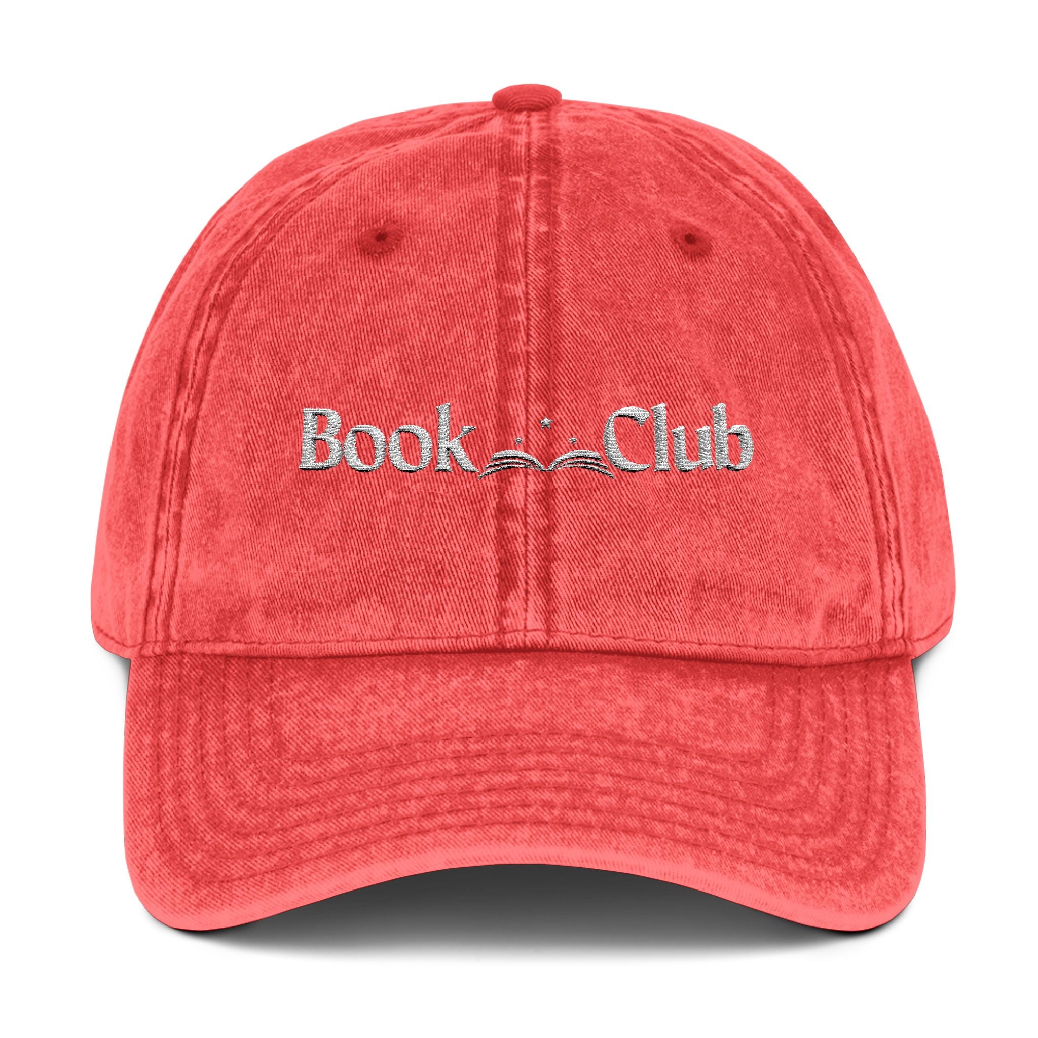 Vintage Book Club Cap - Casual Embroidery Hat for Readers