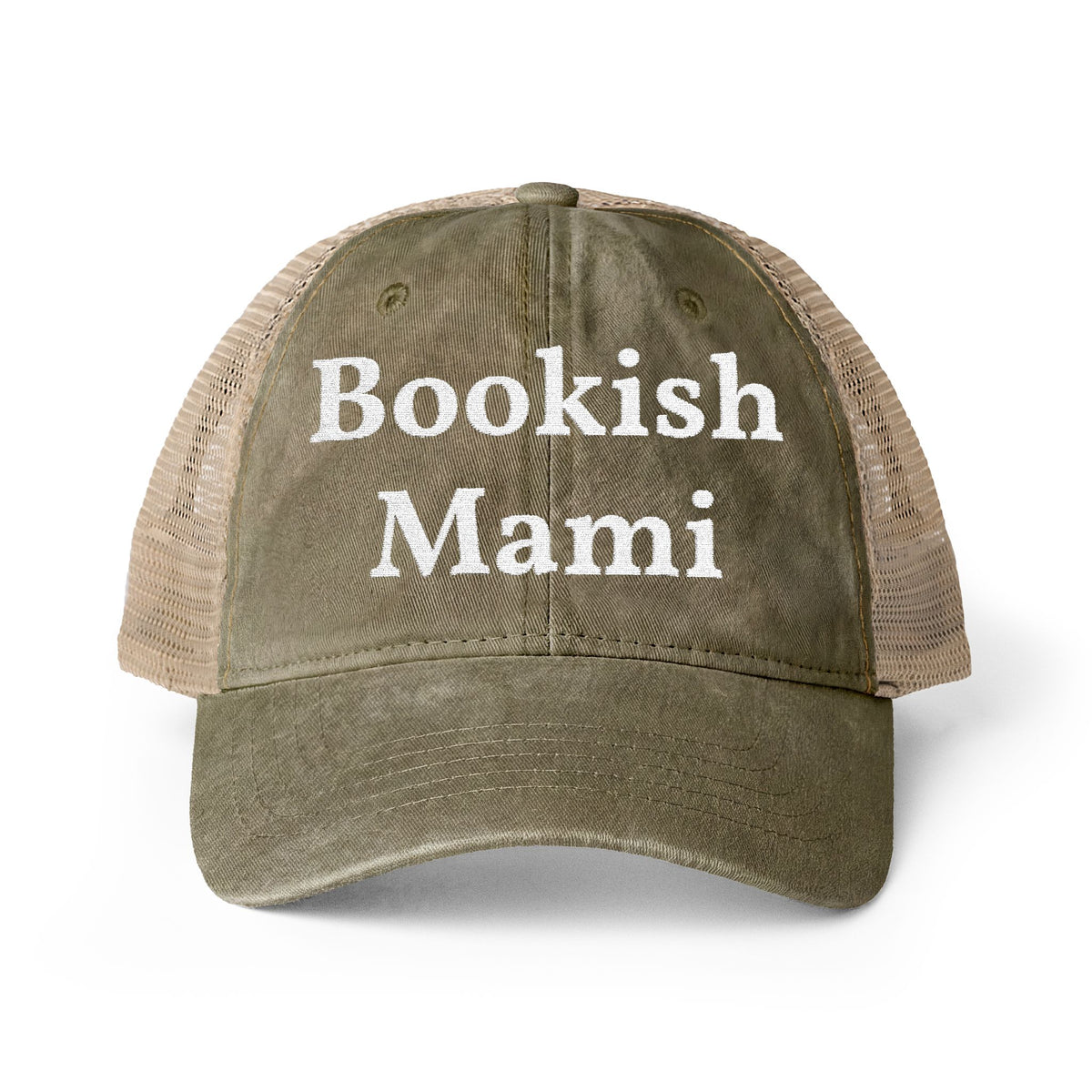 Bookish Mami- Women's Washed Mesh-Back Cap