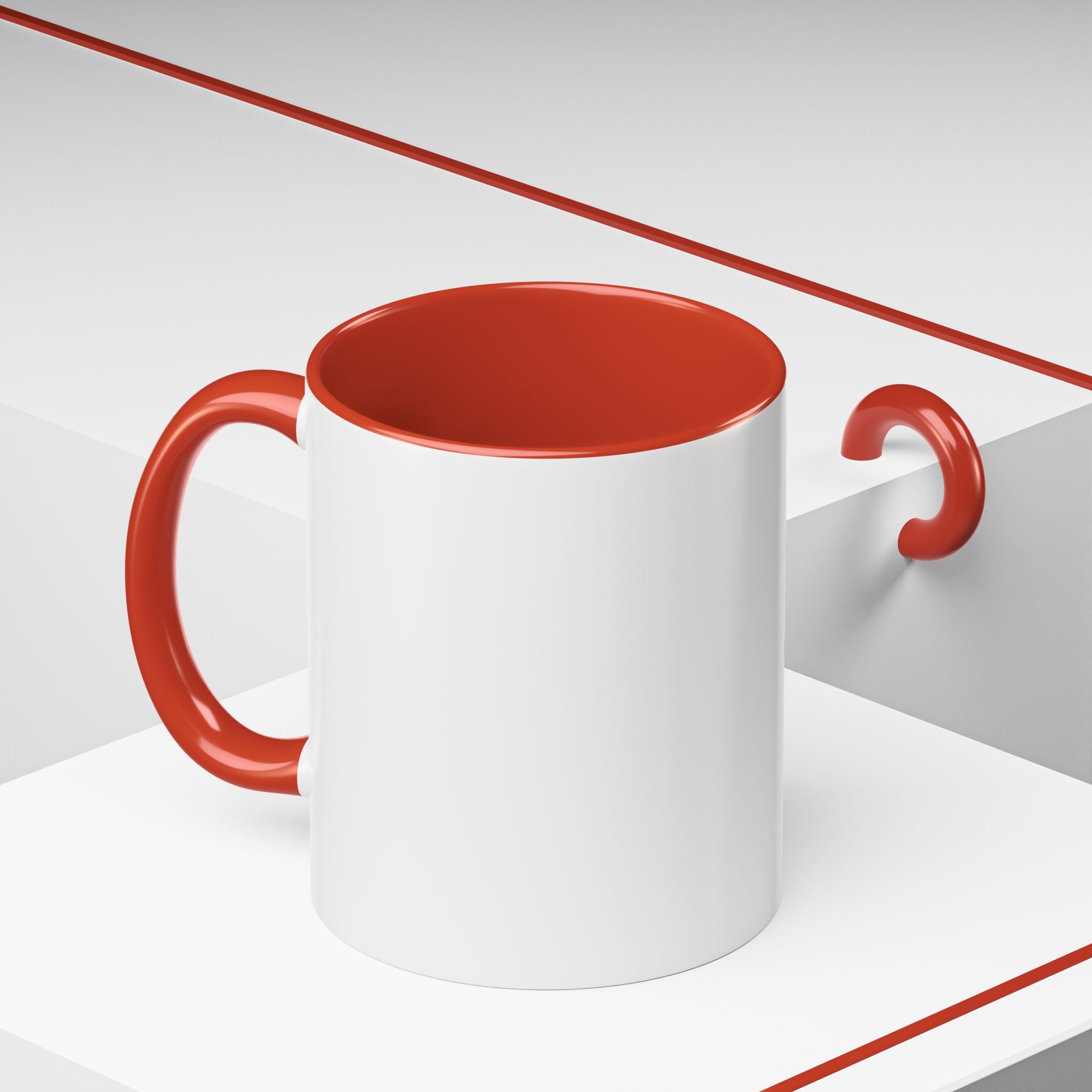 Coffee Mug - Books & Cafecito with Red and Pink Hearts Design