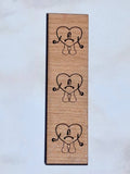 Benito Hearts wooden bookmark